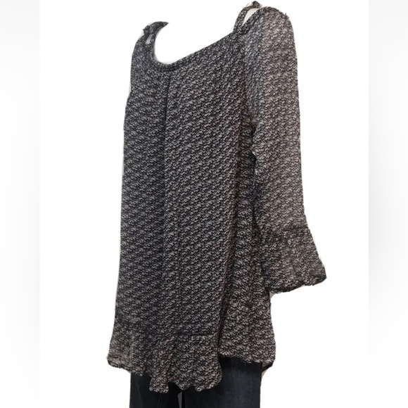 Women’s Lucky Brand Purple White Off The Shoulder Blouse Size 1X - Picture 3 of 5